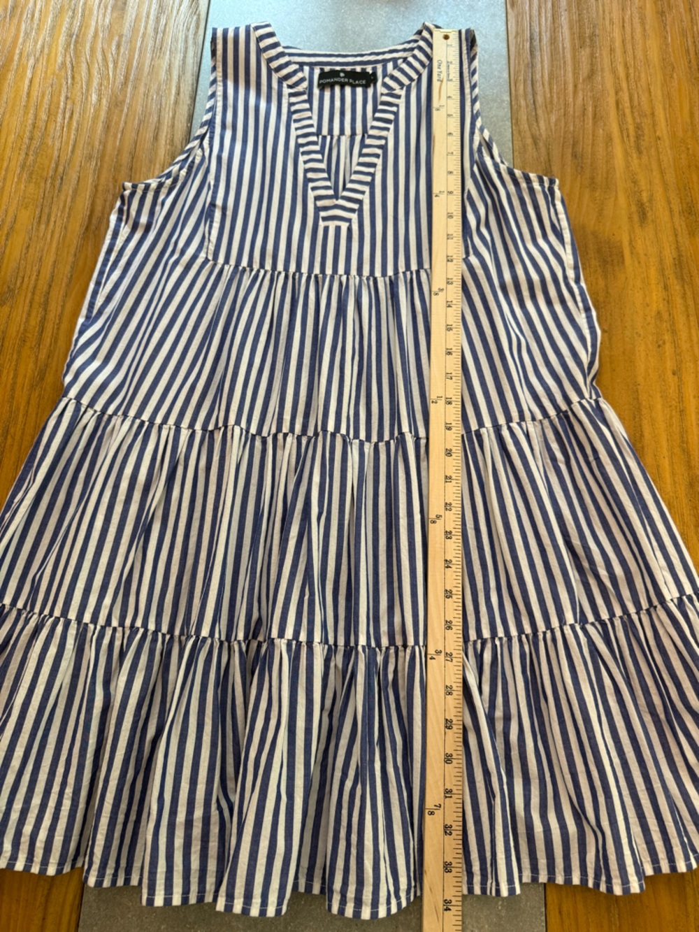 Tuckernuck Pomander Place Kenzo Blue White Stripe Sleeveless Mini Dress Large - Picture 8 of 10
